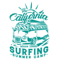 Men | V-Neck Tee | California Surfing Summer Camp Design