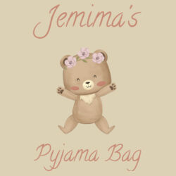 Medium Pyjama Bag (30 x 36cm) | Happy Bear | 💗PERSONALISE NAME & WORDING 💗 Design