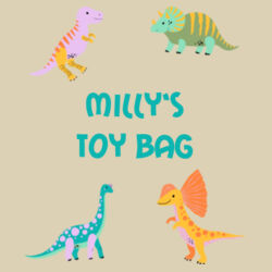 Medium Toy Bag (30 x 36cm) | Dinosaurs | 💗PERSONALISE NAME & CAPTION💗 Design