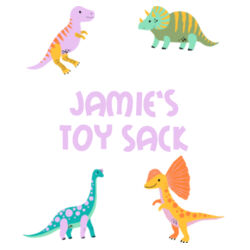 Medium Toy Sack (45 x 65cm) | Dinosaurs | 💗PERSONALISE NAME & CAPTION💗 Design