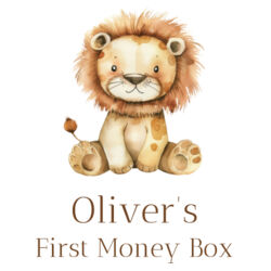 Ceramic Money Box | Lion Cub | 💗PERSONALISE NAME & CAPTION💗 Design