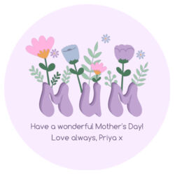 Round Ceramic Coaster | Blooming Mum | 💗PERSONALISE MESSAGE💗 | 🌸BETTER TOGETHER🌸 Design
