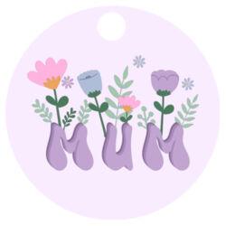 Round Keyring | Blooming Mum Design