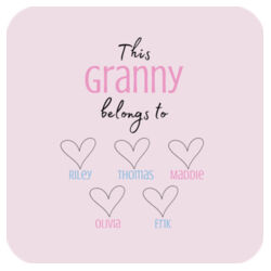Square Hardboard Coaster | This Mum/Nana/Granny Belongs To | 💗PERSONALISE TITLE & NAMES💗 | 🌸Better Together🌸 Design
