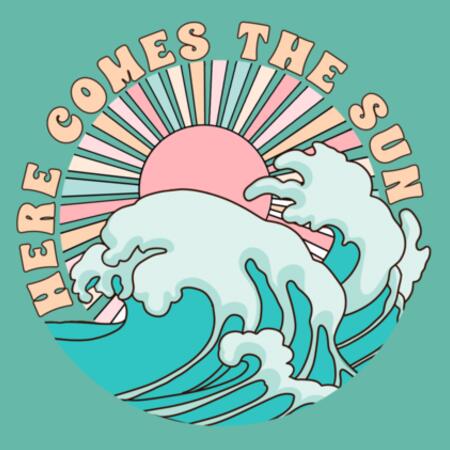 Women | Oversized Tee | Here Comes The Sun Design
