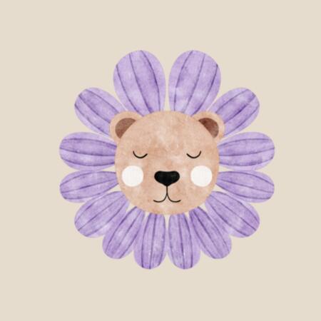 Baby | Short-Sleeve Bodysuit | Petal Lion Design