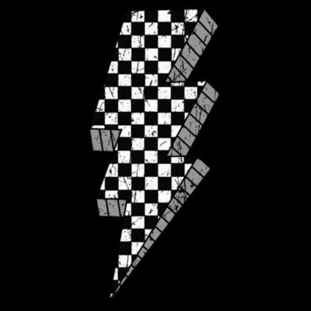 Kids | Long-Sleeve Tee | Checkered Lightning Bolt Design