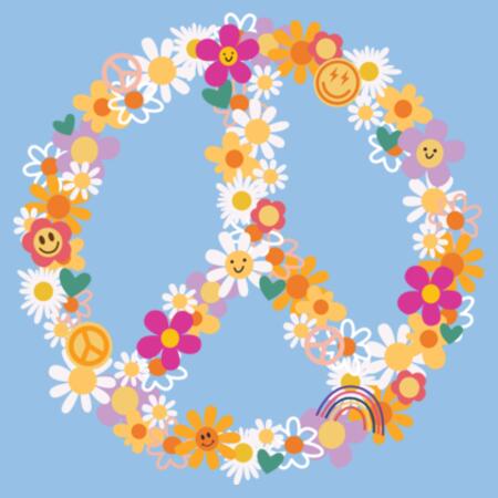 Kids | Essential Tee | Flower Power Peace Design