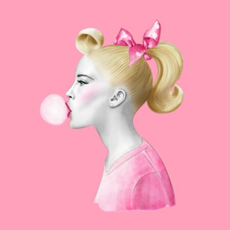 Women | Essential Tee | Fifties Bubblegum Girl Design