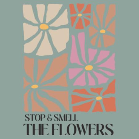 Women | Crop Tee | Stop & Smell the Flowers Design