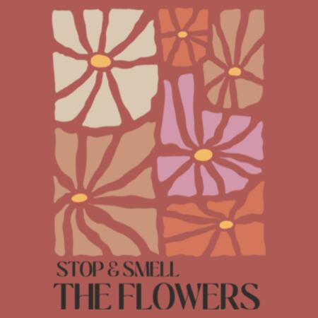 Women | Oversized Tee | Stop & Smell the Flowers Design