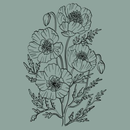 Women | Crop Tee | Blooming Poppies Design