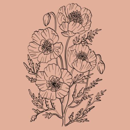 Women | Oversized Tee | Blooming Poppies Design
