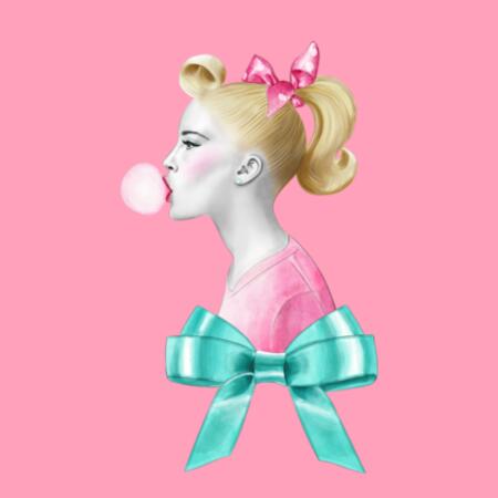 Women | Crop Tee | Fifties Bubblegum Girl Design