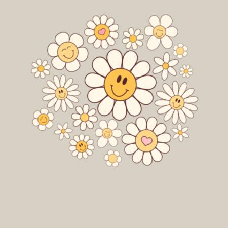 Women | Crop Tee | Retro Daisies Design