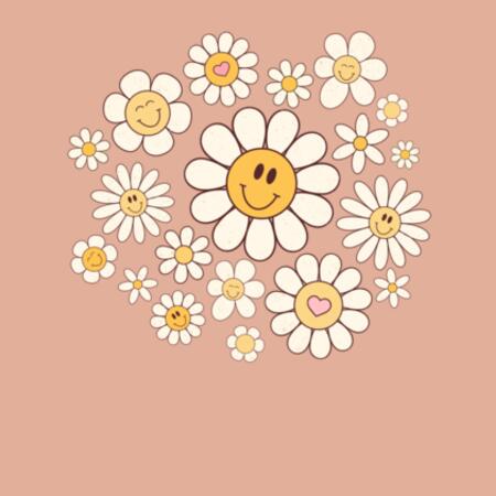 Women | Oversized Tee | Retro Daisies Design