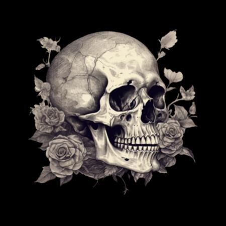 Women | ♻️ Relaxed Sweatshirt | Skull & Roses Design