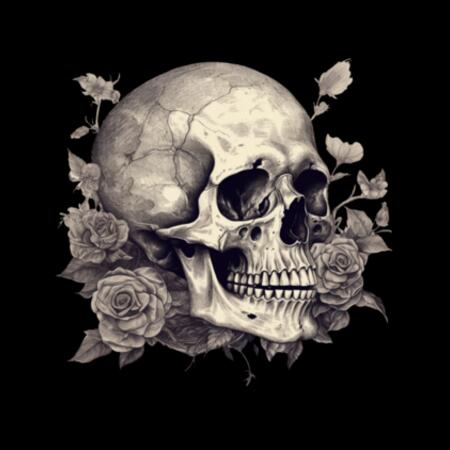 Women | ♻️ Relaxed Hoodie | Skull & Roses Design