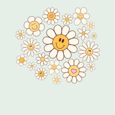 Women | ♻️ Relaxed Hoodie | Retro Daisies Design