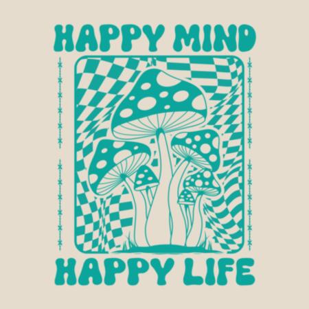 Women | Crop Tee | Happy Mind, Happy Life Design