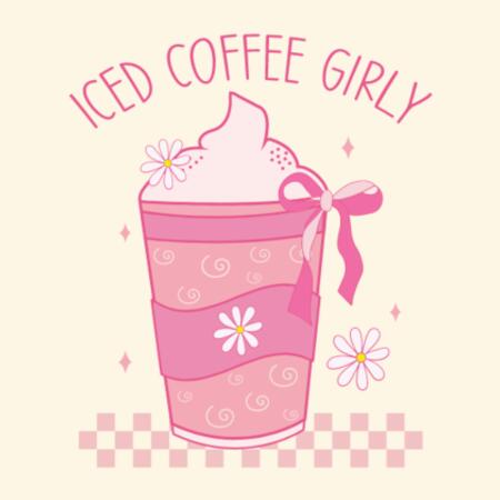 Tote (42 x 42cm) | Iced Coffee Girly Design