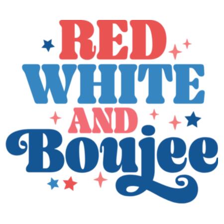 Women | Essential Tee | Red, White & Boujee Design