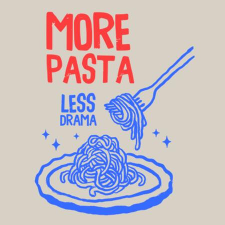 Women | Crop Tee | More Pasta, Less Drama Design