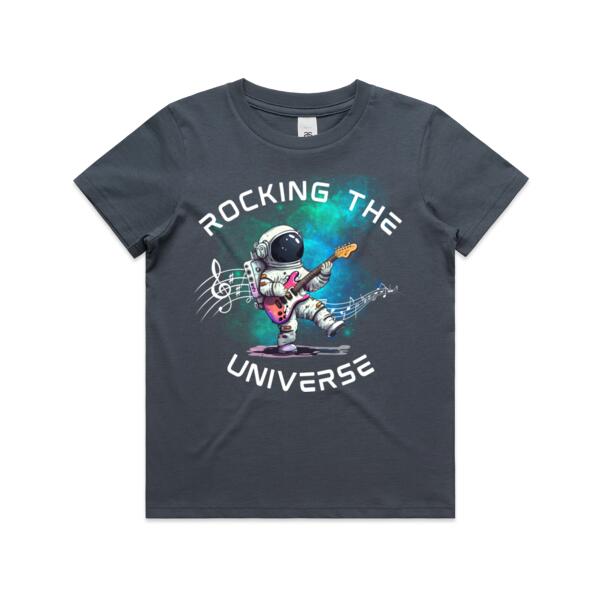 Kids | Essential Tee | Rocking the Universe (white writing) Thumbnail