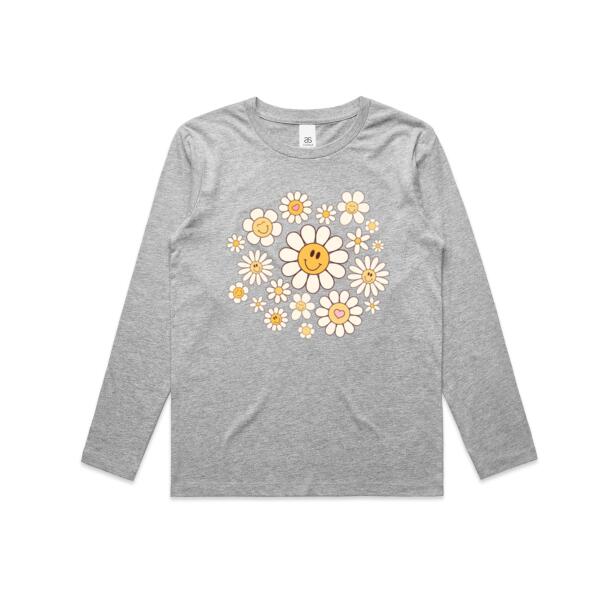Kids | Long-Sleeve Tee | Retro Daisies Thumbnail