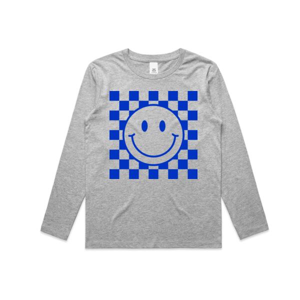 Kids | Long-Sleeve Tee | Checkered Smiles Thumbnail