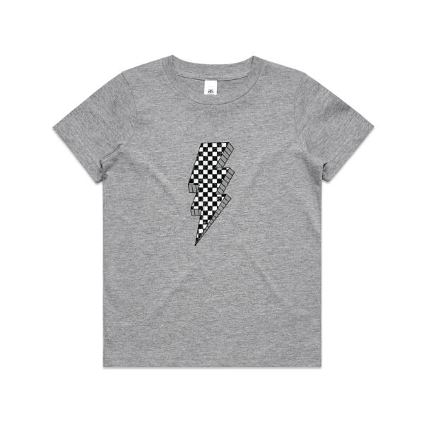 Kids | Essential Tee | Checkered Lightning Bolt Thumbnail