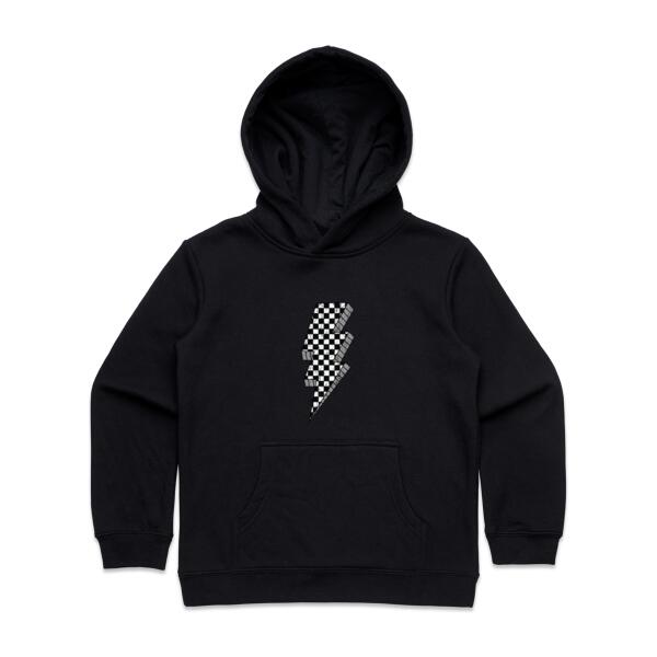 Kids | Hoodie | Checkered Lightning Bolt Thumbnail