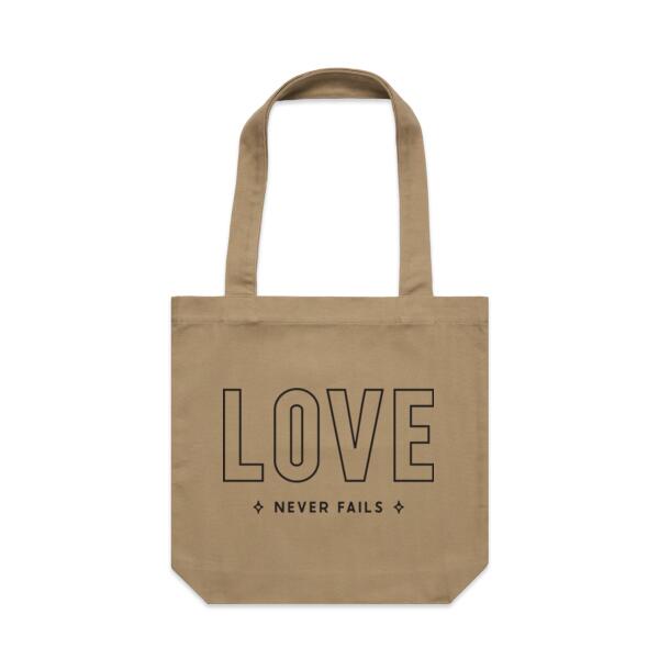 Tote (42 x 42cm) | Love Never Fails Thumbnail