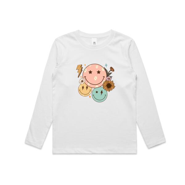 Kids | Long-Sleeve Tee | Retro Smilies Thumbnail