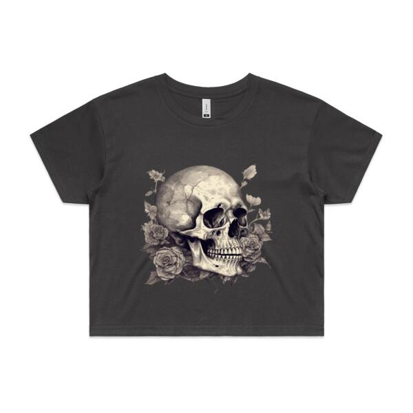 Women | Crop Tee | Skull & Roses Thumbnail