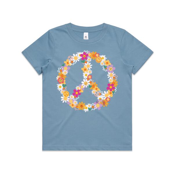 Kids | Essential Tee | Flower Power Peace Thumbnail