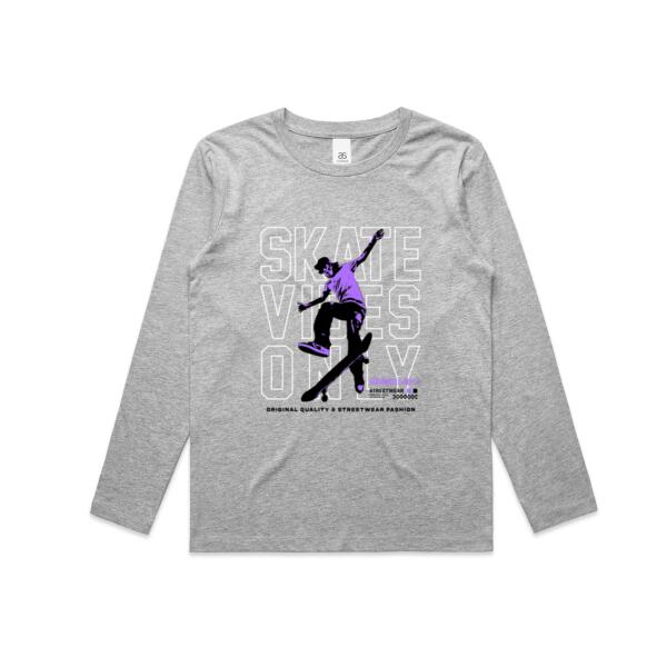 Kids | Long-Sleeve Tee | Skate Vibes Only Thumbnail