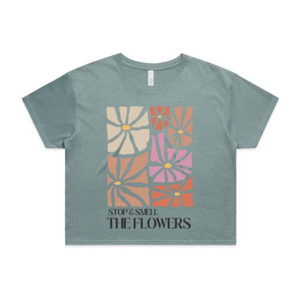 Women | Crop Tee | Stop & Smell the Flowers Thumbnail