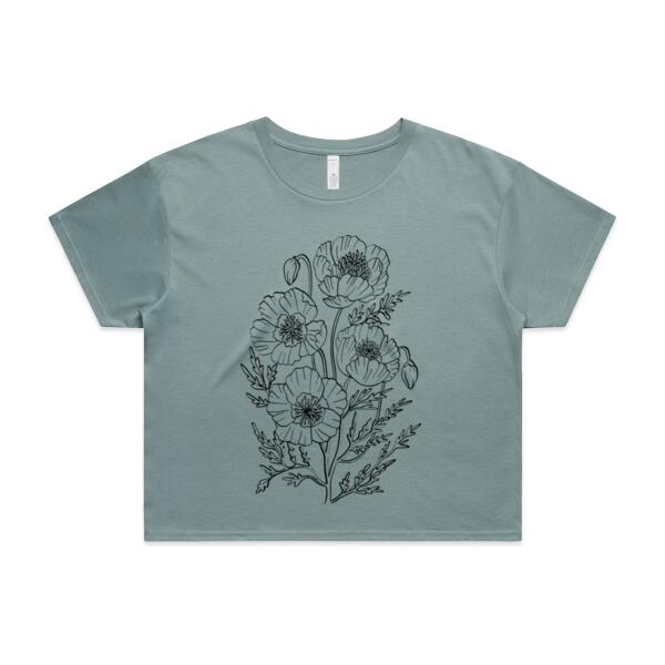 Women | Crop Tee | Blooming Poppies Thumbnail