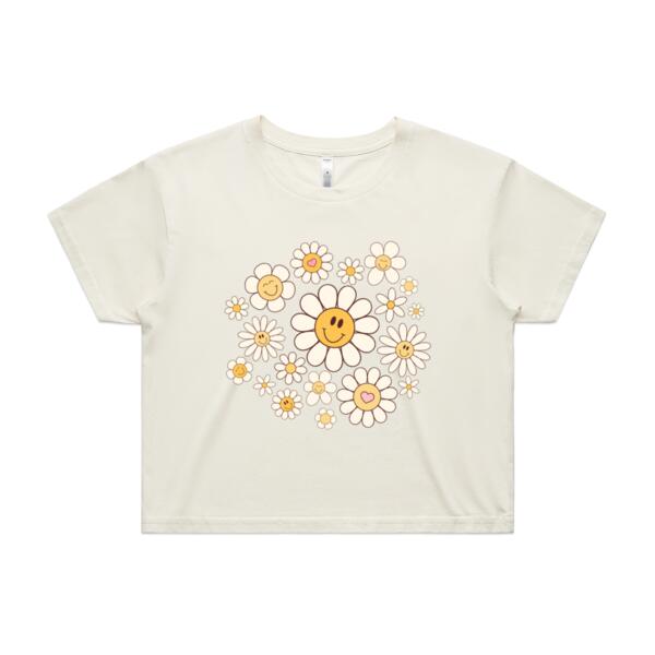 Women | Crop Tee | Retro Daisies Thumbnail