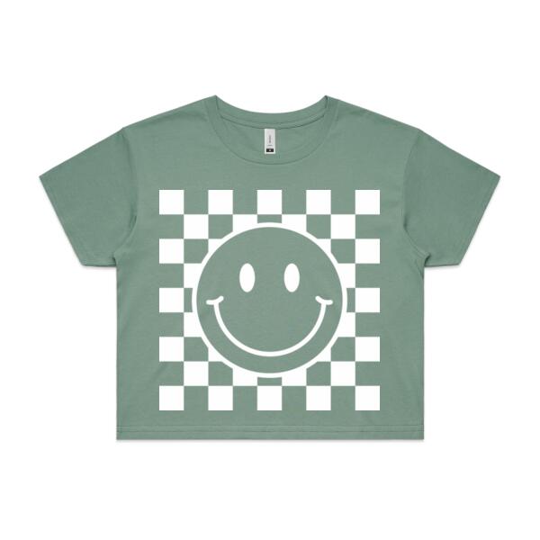 Women | Crop Tee | Checkered Smiles Thumbnail