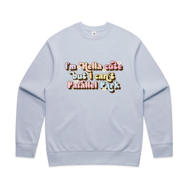 Women | ♻️ Relaxed Sweatshirt | I’m Hella Cute but I Can’t Parallel Park Thumbnail