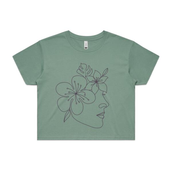 Women | Crop Tee | Floral Face Thumbnail