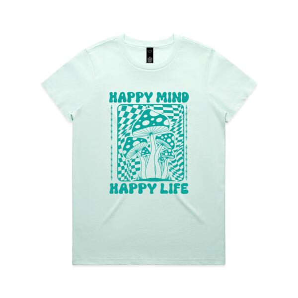 Women | Essential Tee | Happy Mind, Happy Life Thumbnail