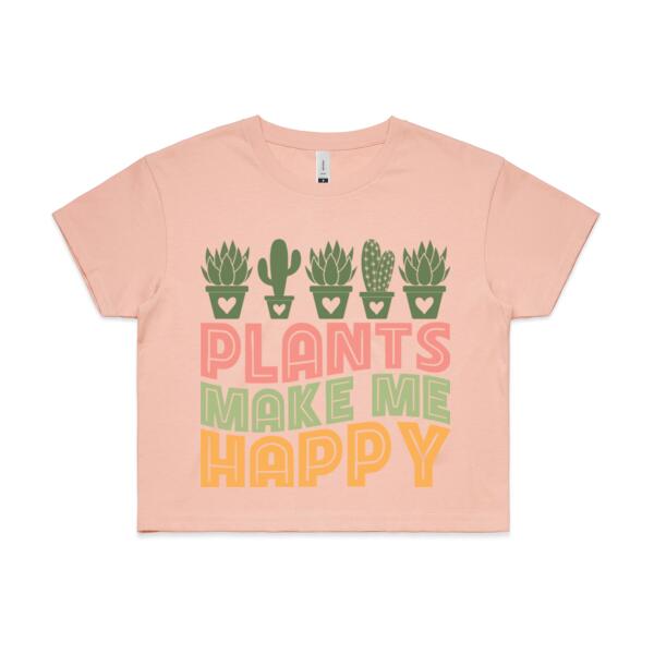 Women | Crop Tee | Plants Make Me Happy Thumbnail