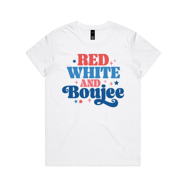 Women | Essential Tee | Red, White & Boujee Thumbnail