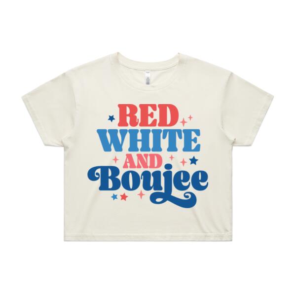 Women | Crop Tee | Red, White & Boujee Thumbnail