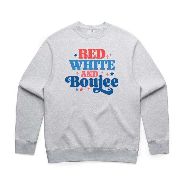 Women | ♻️ Relaxed Sweatshirt | Red, White & Boujee Thumbnail