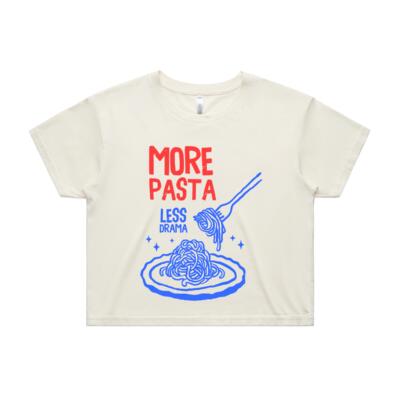 Women | Crop Tee | More Pasta, Less Drama Thumbnail